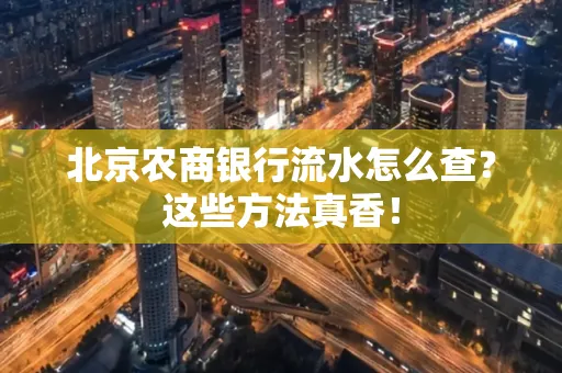 北京农商银行流水怎么查？这些方法真香！