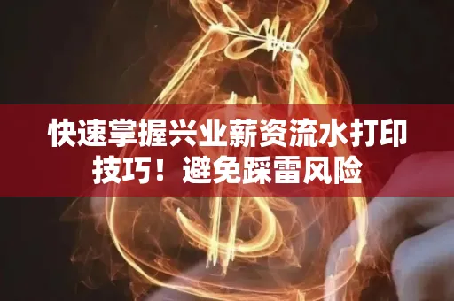 快速掌握兴业薪资流水打印技巧！避免踩雷风险